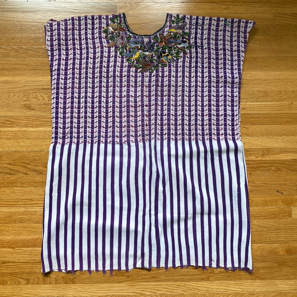Vintage Guatemalan Tunic Huipil with Bird Detail Adult Sm/Med